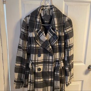 Womens Size M JouJou Plaid Winter Coat